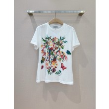 dior White Cotton Jersey with Multicolor Toile de Jouy Fantastica Motif T-shirt 2024 