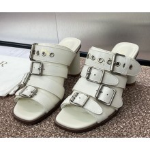 Dior D-Avenue calfskin with buckle slippers white heel 8cm 2025