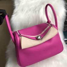 Hermes Lindy 26cm Bag in original  taurillon clemence leather magnolia(handmade)