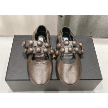 Alaia SPHERE BALLET FLATS IN PATENT LEATHER bronze 2024