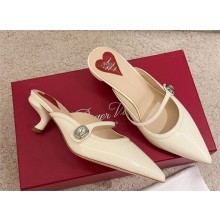 Roger Vivier Mary Jane Virgule Mules in patent leather WHITE 2024