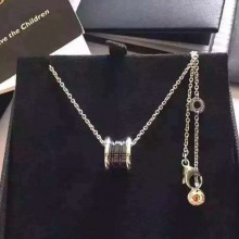 BVLGARI Save The Children Black Ceramic And Sterling Silver Pendant Necklace