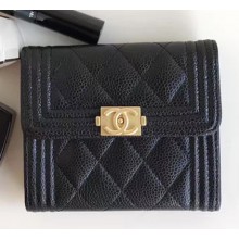 Chanel Caviar Short Wallet Black