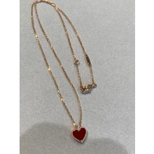 Van Cleef & Arpels mini red heart Necklace pink gold 2021