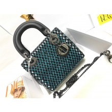 Dior Mini Lady Dior Bag in Sequins and Lambskin Blue 2023