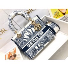 Dior Medium Lady D-Lite Bag in Blue Multicolor Reve d'Infini Embroidery 2023