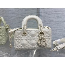 Dior Micro Lady D-Joy Bag in Calfskin with Diamond Motif white 2023
