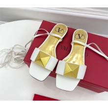 Valentino ONE STUD leather wrap SANDAL white 2023