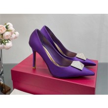 Valentino ONE STUD SATIN PUMP WITH STUD AND CRYSTALS 100MM purple 2023