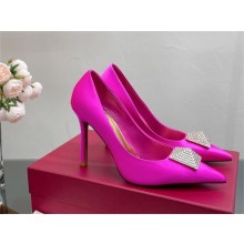 Valentino ONE STUD SATIN PUMP WITH STUD AND CRYSTALS 100MM fuchsia 2023