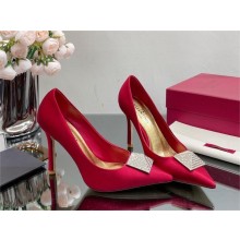 Valentino ONE STUD SATIN PUMP WITH STUD AND CRYSTALS 100MM red 2023