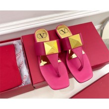 Valentino ONE STUD CALFSKIN FLAT THONG SANDAL fuchsia 2023