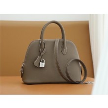 HERMES BOLIDE 25 BAG IN EVERCOLOR LEATHER ETOUPE WITH SILVER HARDWARE(ORIGINAL QUALITY+HANDMADE)