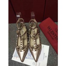VALENTINO SHEEPSKIN CAGE ROCKSTUD BALLET FLAT