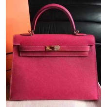 Hermes Kelly 28cm/32cm Bag In Original Epsom Leather With Gold/Sliver Hardware Hot Pink