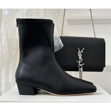 BY FAR Este 25mm square toe ankle boots in calfskin black 2023