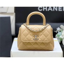 chanel nano coco handle bag in grained leather AP4244 BEIGE 2025(ORIGINAL QUALITY)