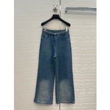 CHANEL blue Washed Denim jeans P78894 2025