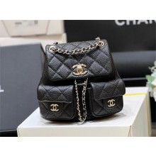 Chanel Grained Calfskin & Gold-Tone Metal small backpack AS3860/AS3787 black 2024(original quality)