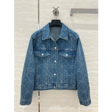 DIOR Blue Cannage Cotton Denim COAT 2025