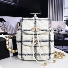 CHANEL AS3615 TWEED BACKPACK WHITE 2022