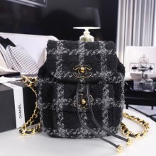 CHANEL AS3615 TWEED BACKPACK black 2022