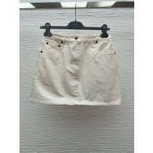 PRADA WHITE Denim miniskirt GFD177 2025