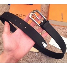 Louis Vuitton Width 3.5cm Smooth Calfskin Square Buckle Belt Black/Silver 2018