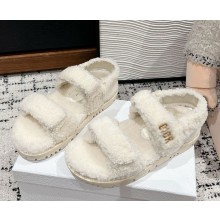 Dior Women Dioract Sandal White Shearling 1125-2024