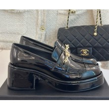 Chanel Moccasins patent Calfskin loafers G46068 black 1125-2024