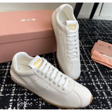 Miu Miu Plume suede sneakers 5E114E White 2024