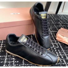 Miu Miu Plume nappa leather sneakers 5E114E black 2024