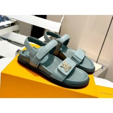 Louis Vuitton LV Sunset Comfort Flat Sandals Leather blue 2024