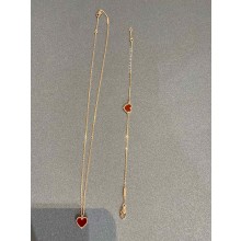 Van Cleef & Arpels mini red heart Necklace and bracelet yellow gold 2021