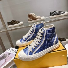 Fendi Domino fabric HIGH-TOP Sneakers blue 2022