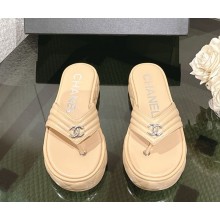Chanel slippers Lambskin Beige 2025