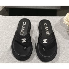 Chanel slippers Grosgrain Black  2025