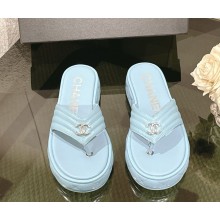 Chanel slippers Lambskin sky blue 2025