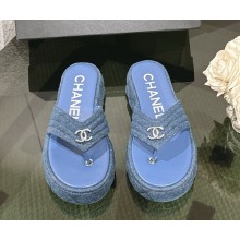 Chanel slippers denim blue 2025