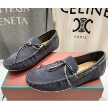 Loro Piana men's Dot Sole Walk Mocassin Ox Leather Navy Blue 2024
