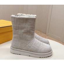 Fendi Apres Chic white FF chamois low boots 2024