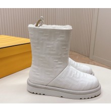 Fendi Apres Chic white FF leather low boots 2024