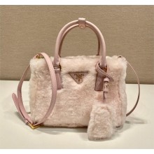 Prada Galleria Shearling Mini Bag 1BA906 PINK 2023
