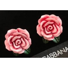 Dolce Gabbana Pendant Earrings with Pink Rose 2018