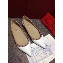 Valentino PATENT rockstud ballet flats white