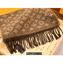 Louis Vuitton Monogram cashmere Scarf 175x35cm coffee