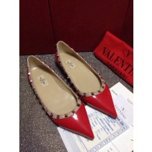 Valentino PATENT rockstud ballet flats red