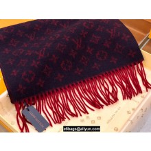 Louis Vuitton Monogram cashmere Scarf 175x35cm burgundy