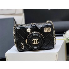 Chanel Lambskin & Gold-Tone Metal Camera Bag AS4817 Black 2024(ORIGINAL QUALITY)