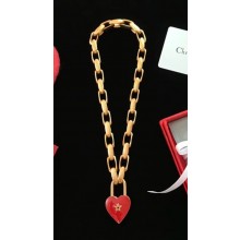 Dior Lucky Locket Necklace with Red Heart Padlock 2018